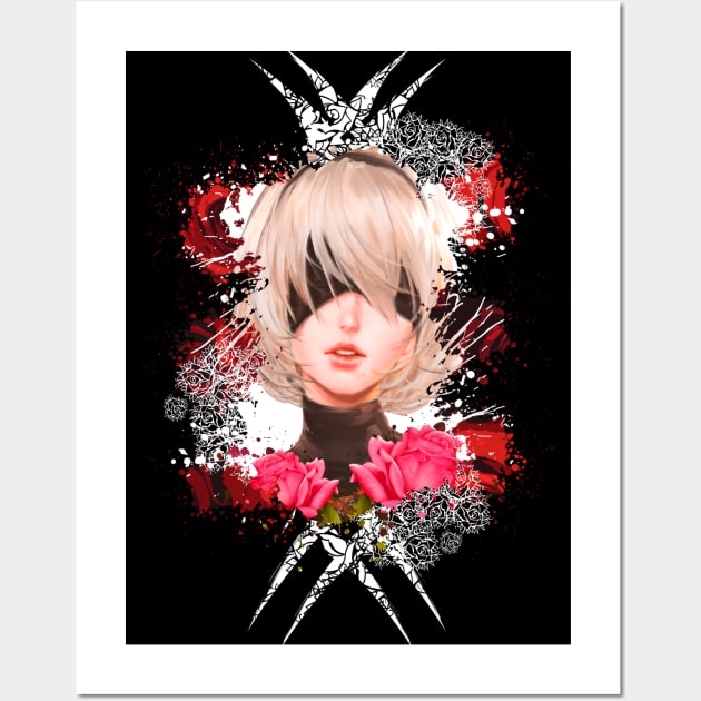 Android Girl - Red/White Abstract Wall Art by Scailaret